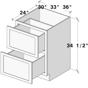 2DB30 cabinet dimensions - Lafayette Cabinets