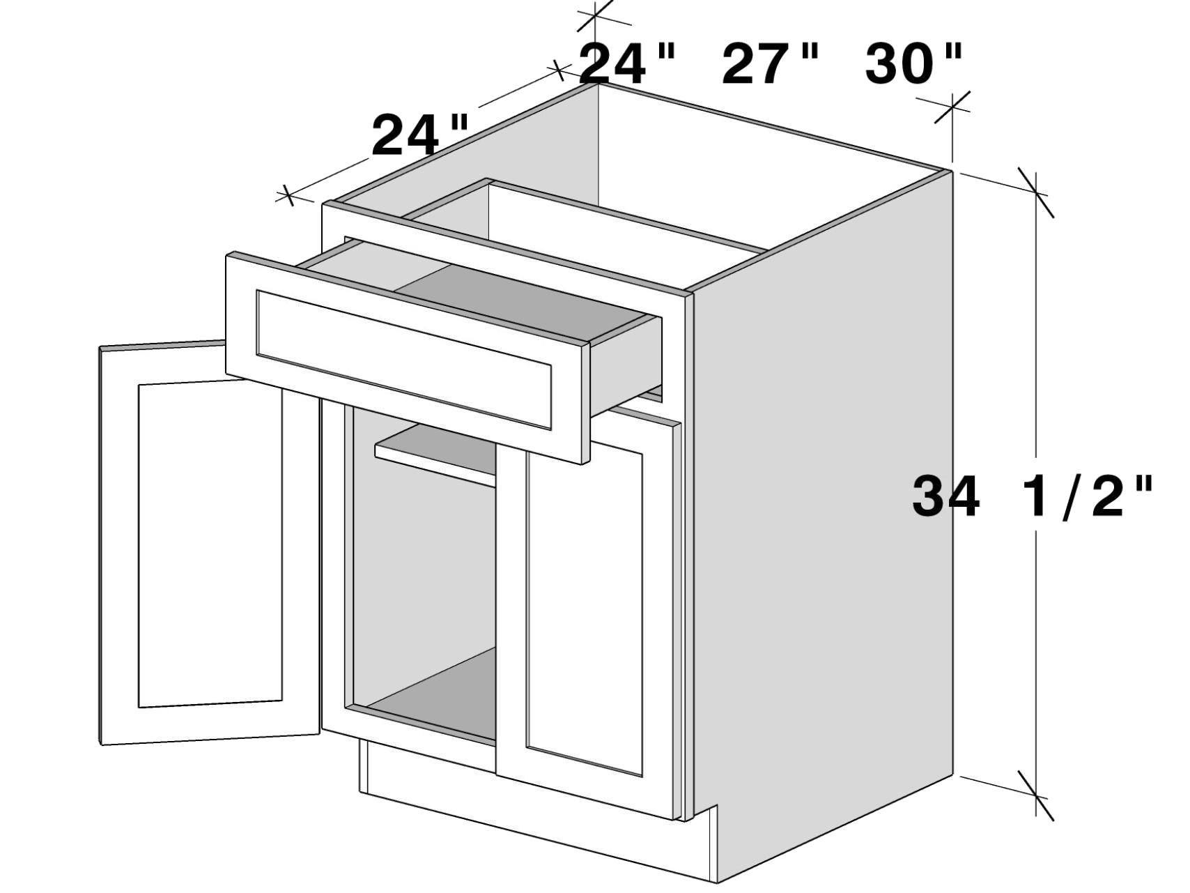 b24 B24 cabinet dimensions - Lafayette Cabinets