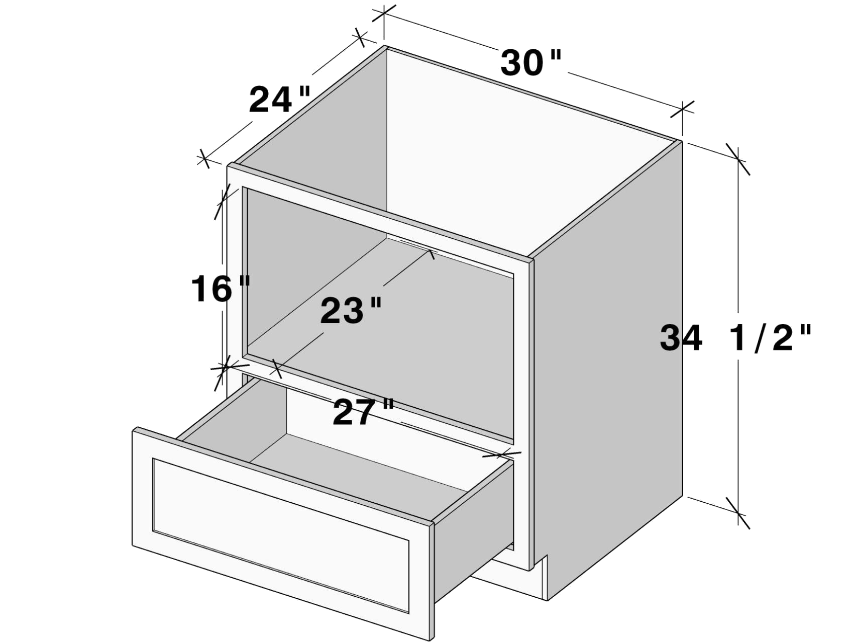 bmc30 BMC30 cabinet dimensions - Lafayette Cabinets