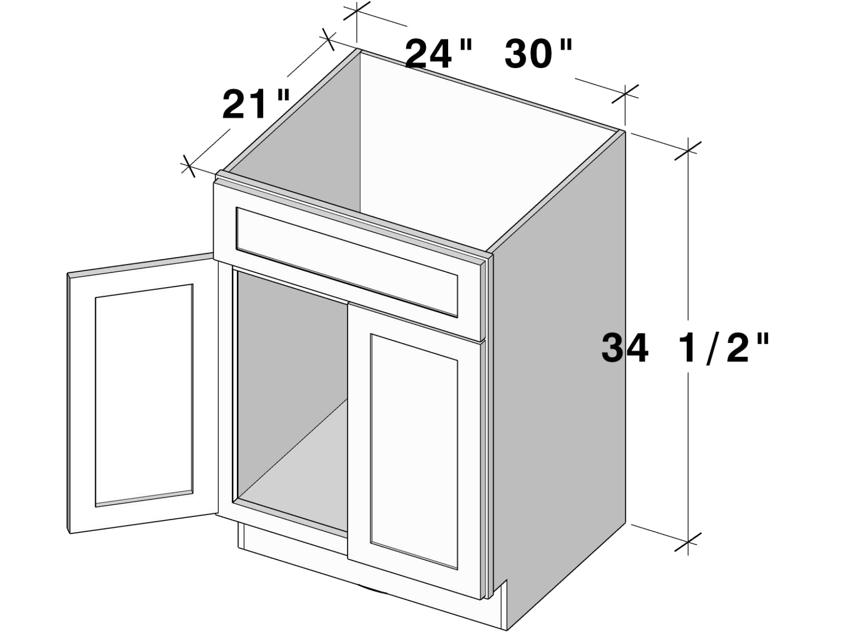 van24 VAN24 cabinet dimensions - Lafayette Cabinets