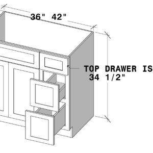 VAN36DR cabinet dimensions - Lafayette Cabinets