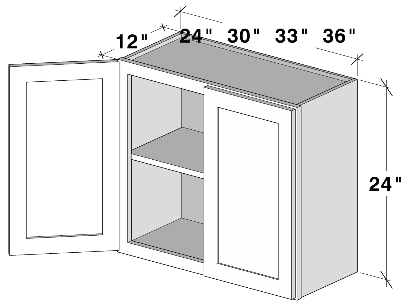 w2424 W2424 cabinet dimensions - Lafayette Cabinets